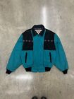 Vintage Western Frontier Jacket Blanket Lined Mens XL Aqua Blue Made in USA