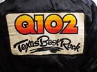 Vintage Q102 Texas Best Rock Radio Staff Black Nylon Bomber Jacket SMALL Megan
