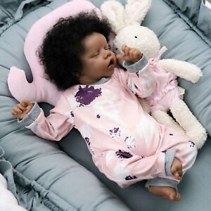 Reborn Baby Dolls Lifelike African American Reborn Newborn Black Biracial Doll