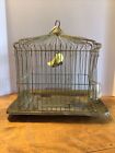 Antique Victorian HENDRYX Art Deco Brass Hanging Canary Bird Cage Made USA