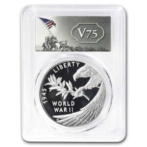2020 V75 (PR69DCAM) Proof Silver Medal PCGS FS First Strike End World War II WII
