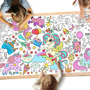 Unicorn Party Giant Coloring Poster - 31.5X 72 Inches - Versatile Classroom Wall