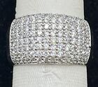 Vintage Sterling Silver Cubic Zirconia Pave’ Dome Ring Size 7.75 925