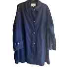 London Fog womens Navy blue full trench coat XL regular
