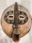Large Ghana African Tribal Mask Hand carved Wood.