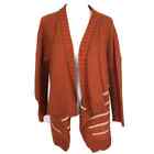Blu Pepper Sweater Cardigan Orange Open Front Drape Oversized S Knit