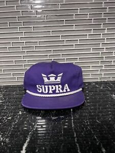 Supra Skateboarding Embroidered Crown Rope Hat Cap Purple Rare
