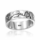 Sterling Silver Engraved Dragon Ring, High Polished