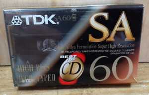TDK SA 60 Audio Cassette Tape High Bias IEC II / Type II Blank New and Sealed
