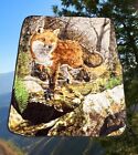 Vintage 90s Fox Running Wild Throw Blanket Al Agnew Artwork 62” x 50”