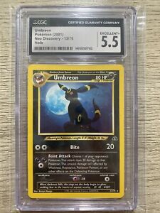 Pokemon English Unlimited Neo Discovery Umbreon Holo #13 CGC 5.5 Excellent