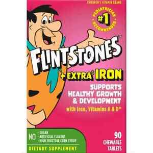Flintstones Chewable Kids Vitamins W/Iron, Multivitamin for Kids & Toddlers 90CT