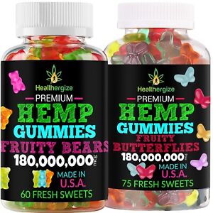 Natural Gummies Bears 2Pack Choose Flavor-Calm, Stress, Sleep, Anxiety-USA MADE