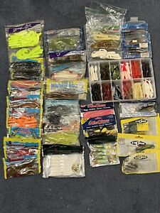Lot of 6+ lbs Soft Plastic Saltwater Fishing Lures Assorted Brands and Colors