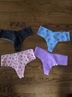 Victoria’s Secret No Show Thong Panties NWT lot Of 4 Size Small Pink Blue Lilac