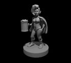 Halfling Female Rogue with Drink 28mm Scale DND D&D Tabletop Miniature