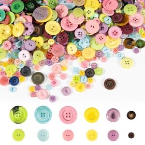 700PCS Assorted Buttons for Crafts Mixed Color Assorted Sizes Round Resin Button