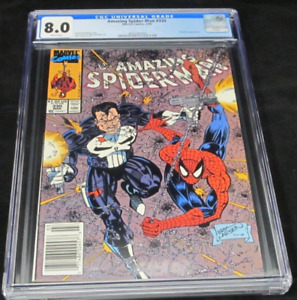 Amazing Spiderman #330 CGC 8.0 Punisher App 1990 Marvel Comics Newsstand Edition