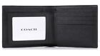 Coach F59112 Compact ID Wallet in Crossgrain Leather - Black