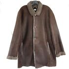 Overland Bennett Sheepskin Leather Coat in Brown Snowtop - Men's Size 44