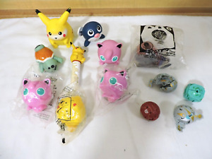 Bakugan & Pokemon Figure Lot Pikachu, Squirtle, Jigglypuff, Poliwag Figures