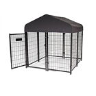 Lucky Dog Stay Series Studio Kennel Outdoor Pen w/ Waterproof Cover, Gray (Used)
