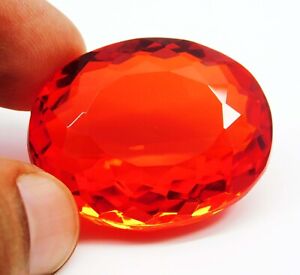 84.00 Ct. Natural Mexican Red Orange Fire Opal Oval Cut Loose Gemstone
