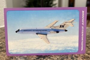 Vintage Braniff International Purple Boeing 727QC FASTBACK TRI-JET Postcard