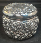 Gorham Repousse Sterling Silver Tea Caddy Jar 1886