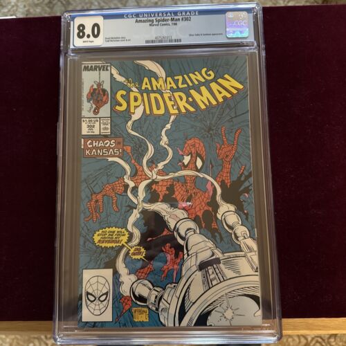 Amazing Spider-Man #302 CGC 8.0 White Pages McFarlane Cover Custom Label