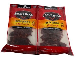 Jack Links beef jerky sweet & hot-  2 8oz bags 1 pound total 06/25