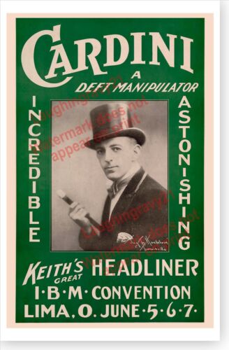 Cardini Deft Manipulator Magician 1929 I.B.M. Convention Retro Magic Poster