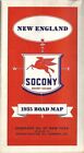 1935 SOCONY-VACUUM GARGOYLE MOBILOIL Road Map NEW ENGLAND Massachusetts Maine