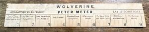 PETER METER Vintage Cardboard Ruler Gag Gift Sex Funny Joke Humor WOLVERINE