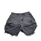 One Teaspoon High Waist Bandit Black Jean Shorts size 29