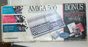 Commodore Amiga 500 Computer w/Mouse and Amiga A520 RF Modulator As Is Untested