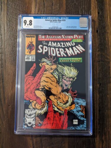 Amazing Spider-Man #324, CGC 9.8, Todd McFarlane, 1989 Marvel, Sabretooth