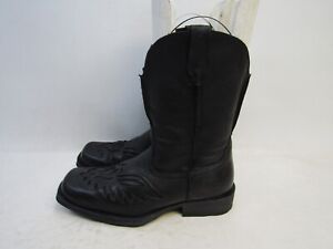Ariat Mens Size 12 D Black Leather Inlay Western Cowboy Boots