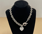 Please Return To Tiffany & Co Sterling Heart Tag Toggle Necklace 16