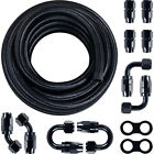 6AN 8AN 10AN Nylon Braided CPE Fuel Line Kit 10/20FT w/12 Fittings Hose Kit
