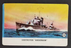 Destroyer Anderson 1944 US Navy Military Leaf Card (NM)