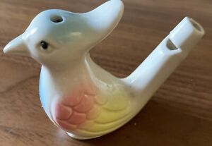 Vintage Bluebird Water Whistle Porcelain Warbler Animal Music