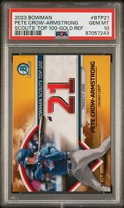 New Listing2023 Bowman Pete Crow-Armstrong Chrome PSA 10 GEM MT Gold /50 Refractor Scouts