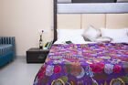 Decorative King Indian Kantha Quilt Hippie Winter Bedspread Blanket Boho Gudari