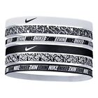 Nike Headbands 6 Pack, Adult Assorted Prints, Black/White, Silicone Strip