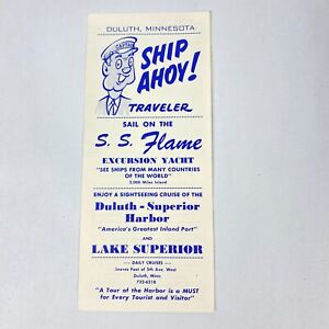 New ListingS. S. Flame Excursion Yacht Boat Brochure Lake Superior Duluth Minnesota Vintage
