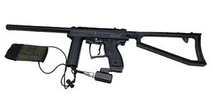 Midnight Black Tactical Spyder MILSIM MR1 Paintball Gun & Sniper Barrel & Stock