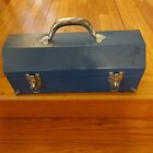 Vintage tool box metal with removable tray 15