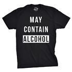 Mens May Contain Alcohol Funny Shirts Hilarious Drinking Novelty Cool T shirt