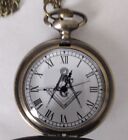 Masonic Pocket Watch  Compass Brass Freemason Symbols Pocket Watch FREE SHIPPING